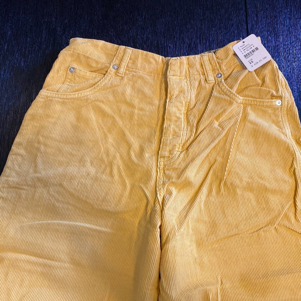 Free People Yellow Corduroy Pants